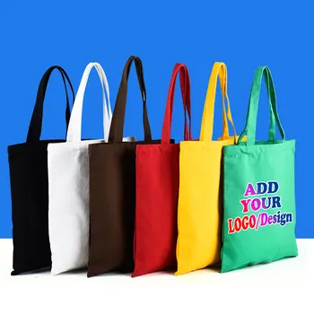 Персонализирани платнени чанти Чанта за рамо на купувача Дамски дизайнер Персонализирани чанти Пазаруване Tote Casual Bag Печат на лого Снимки