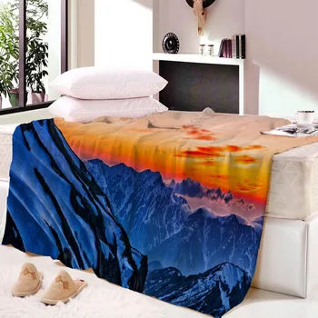 Планини Планети Звездно небе Отпечатано руно одеяло легло хвърлят меки покривки за легло Диван подарък персонализирани одеяла кралица