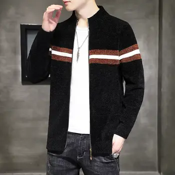 Плетен пуловер Мъжко палто Черна раирана жилетка Мъжко облекло Яке Суитчъри Пролет Есен Зима 2023 Най-продавани продукти