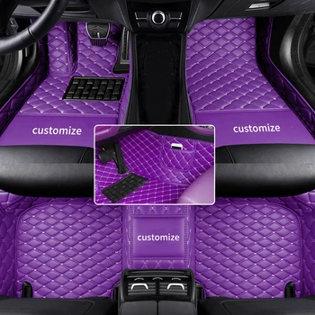 Подложки за кола Етаж Пълен комплект
 За Audi RS7 4G 2012-2018 Персонализирани килими за кола с джобове Интериорни аксесоари Авто постелки
