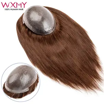 Прави инжектирани топери за коса за жени 7x9 кафяв естествен човешки коса топер китайски culticle девствени човешки hairpieces жени перуки