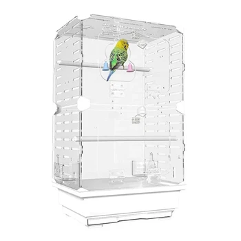 Прозрачен птици клетка на преден план декоративни птица клетка стоящи птица къща развъждане летящи акрилни щайга папагал гнездо YX390T
