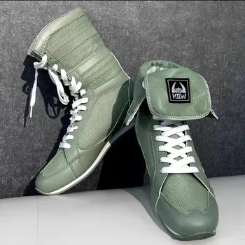 Професионални обувки за борба за мъже Жени Розови зелени боксови обувки Конкуренция Спорт Добро качество Фитнес обувки Man