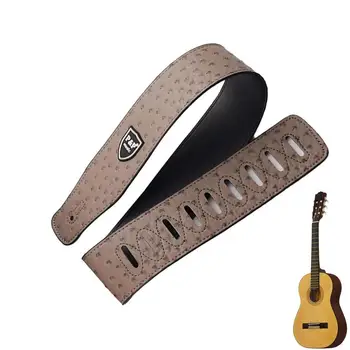 Ремъци за китара Акустични акустични PU кожени китарни ремъци Гъвкави декоративни удобни презрамки Меки за акустичен бас Дървени