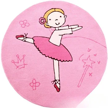 Розова принцеса Детска карикатура Начало Всекидневна, Спалня, Нощна веранда, Проучване Ръчно изработен акрилен кръгъл килим