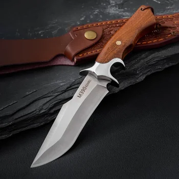 Ръчно изработен стоманен нож M390 Нож с висока твърдост Остър нож за къмпинг Открит оцеляване Прав нож Тактически нож Колекция