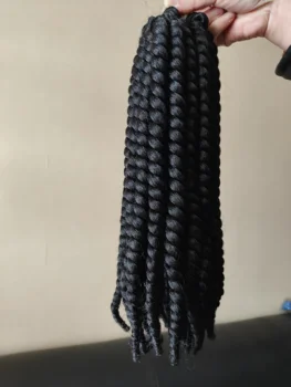 Синтетична коса разширение плетене на една кука пролетта обрат плетене на една кука плетене на косата Ямайка скача обрат