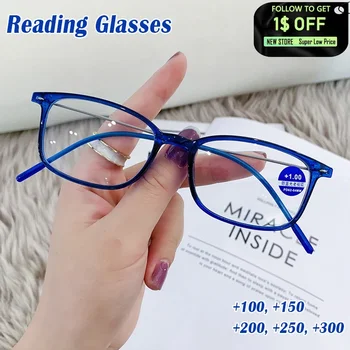 Синя светлина Блокиране на очила за четене Правоъгълни очила Възрастни възрастни мъже жени Радиационна защита Квадратни компютърни оптични очила