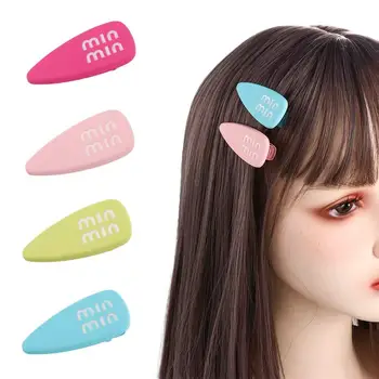 Сладък клип за водна капка Bang Clip Macaron Color Side Clip Корейски стил Hairpin писмо Щипка за коса Дамски аксесоари за коса