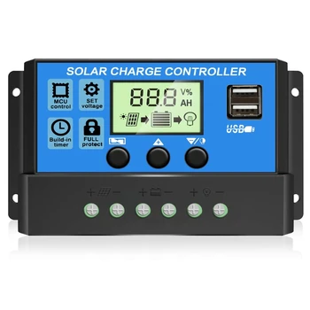 Слънчев контролер 10A / 20A / 30A Интелигентен регулатор на батерията на слънчевия панел
