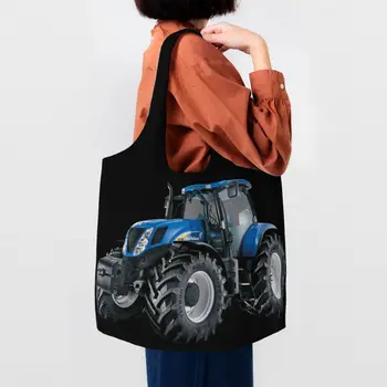 Смешни печат трактор голяма пазарска чанта трайни платно рамо купувач чанта