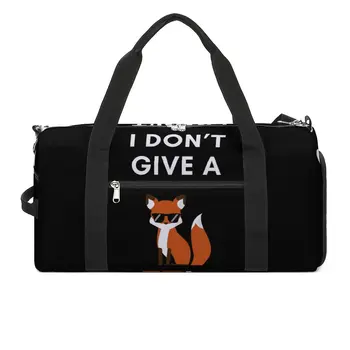 Смешни спортни чанти Fox Design I Don't Give A Fox Travel Gym Bag Large Funny Handbags Male Female Design Weekend Fitness Bag