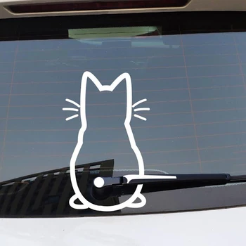 Смешно движеща се опашка котка куче кола стикер прозорец чистачки стикери задно стъкло стикер водоустойчива чистачка Decal размахване чистачки стикер
