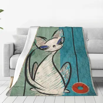 Средата на века Modern Lil Miss Purrfect Blanket Bedcover On The Bed Throw Bed Blanket Sofa Bed