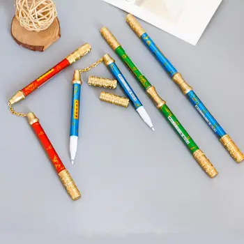 Творчески канцеларски материали Ученически училищен офис 0.38mm Nunchakus неутрална писалка Golden Cudgel гел писалка писане подписване писалка химикалка