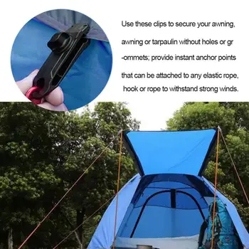 Тента скоба палатка открит регулируем ветроупорен къмпинг балдахин брезент клип брезент