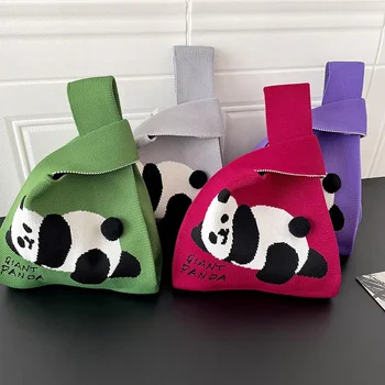 Трикотажни сладък гигантски панда чанта голям капацитет чанта Panda пазарска чанта Топ дръжка чанти