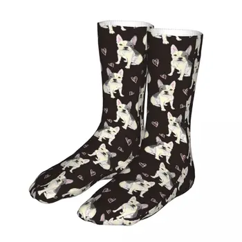 Френски булдог куче чорапи мъже жени смешно щастлив животински чорапи новост пролет лято есен зима чорапи подарък