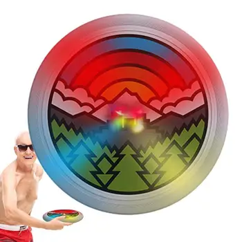 Хвърляне и хващане на диск Аеродинамичен летящ LED диск Въртяща се чинийка Ярка анти-есенна цветна игра на открито Къмпинг дейност