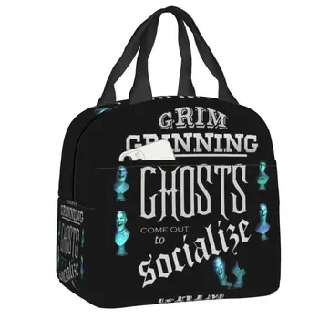 Хелоуин Grim Grinning Ghost топлоизолирани обяд чанта обитаван от духове имение Resuable обяд контейнер кутия за жени деца храна чанти