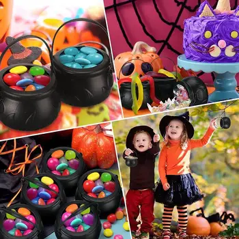 Хелоуин бонбони купа преносим черен казан Хелоуин парти декорация доставки с кука Хелоуин парти консумативи аксесоари