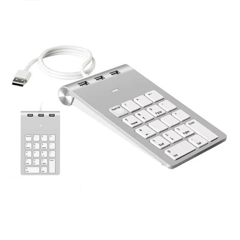 Цифрова клавиатура USB 2.0 Многофункционален 18 клавиша Кабелен тънък & тих Plug & Play Индикатор за съвместимост Компютърна клавиатура
