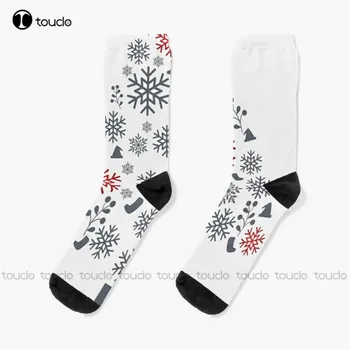 Чорапи за коледно дърво Дълги чорапи за мъже Коледен подарък Унисекс възрастни тийнейджърски младежки чорапи по поръчка 360° Дигитален печат Жени Мъже