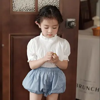 Япония стил деца момичета шорти лято памук хлабав ластик случайни мода деца сладък бебе момиче малко дете мини къси панталони