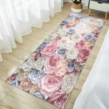 баня фланела хол декоративна мат роза цвете миещи коридора входна зона килим за спалня пухкав килим