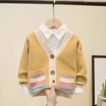 бебе момче пуловер пролет есен плетена жилетка пуловер бебе детски дрехи момчета момичета пуловери деца носят дрехи зима