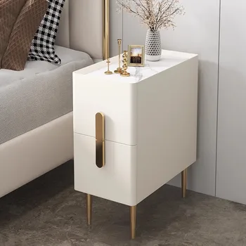бял минималистичен нощен шкаф метал Nordic модерен луксозен дом нощни шкафчета чекмеджета съхранение Mesitas De Noche мебели за спалня