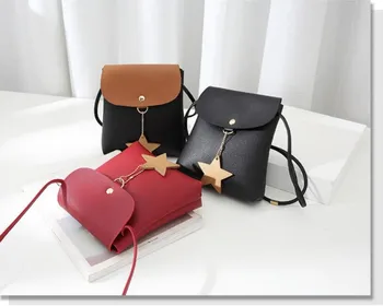 жените чанта мобилен телефон чанта crossbody мода контраст цвят едно рамо преносими реколта кофа мини straddle чанта портфейл