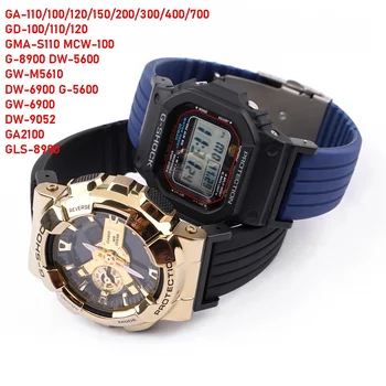 за GA110 DW5600 GA2100 DW-6900 GLS-8900 GD-100 Casio gshock Sport Diving Каишка за часовник със сгъваема катарама Силиконова лента за часовник