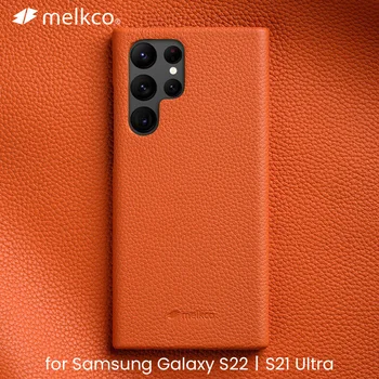 за Samsung Galaxy S23 S22 Ultra 21 Plus + 5G калъфи Premium естествена кожа случай лукс мода крава бизнес телефон капак