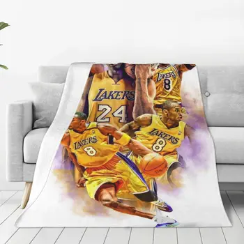 известен баскетболист меки топли одеяла спорт пикник хвърлят одеяло зимата сладък дизайн фланела покривка за легло диван легло покритие