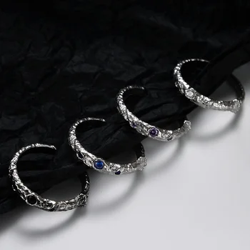 истински Луксозна марка истински бижута J1218 корейски малък S925 стерлинги сребро текстурирани микро инкрустиран циркон за жените вмъкнат стил оп