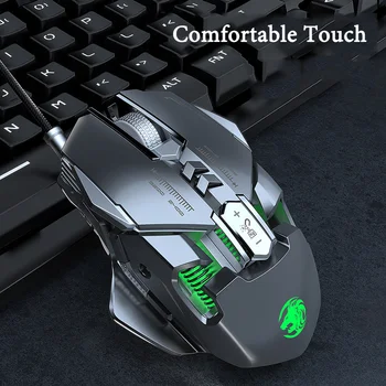 кабелна подсветка RGB геймърска мишка Ергономична механична космическа треска мишки оптичен USB офис геймър мишка за PC лаптоп лаптоп подарък