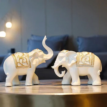 офис богатство слон орнаменти занаяти нов китайски хол TV кабинет вино кабинет веранда декорация