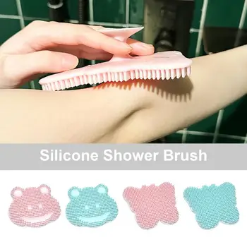 силиконова четка за душ ексфолиращ душ масаж скрепер лесен за използване ръчен жаба и пеперуда форма скрубер баня аксесоар