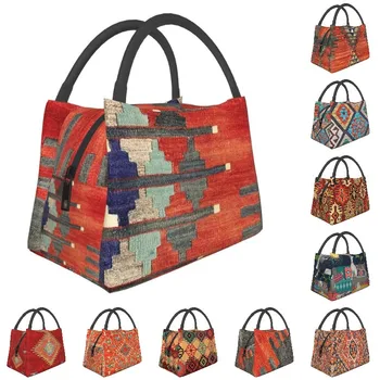 турски Kilim Navaho тъкат ацтеките текстил изолирани обяд чанти за къмпинг пътуване Boho етнически персийски племенни resuable обяд кутия