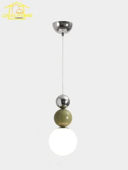 френски дизайн минималистичен луксозен крем висулка светлини хром абажур LED G9 Начало декор кухня остров масичка за кафе спалня