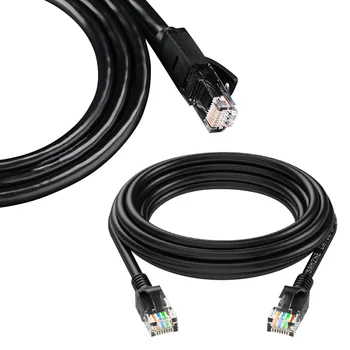 черен RJ45 CAT-5 Ethernet кабел Lan мрежа кръпка кабел съвместим кръпка кабел за компютър множество спецификации кабели